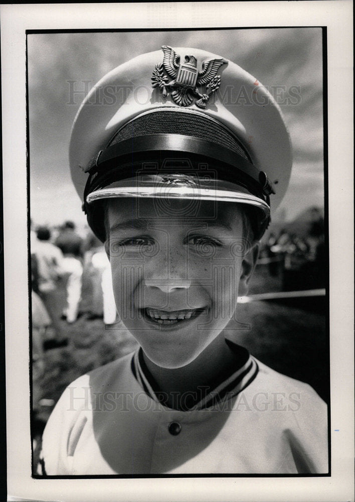 1988 Press Photo Nile Brewer Graduating Cadet Hat - Historic Images