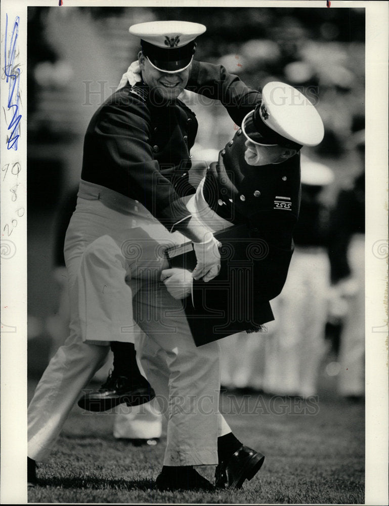 1987 Press Photo Cadets after receiving diplomas - Historic Images