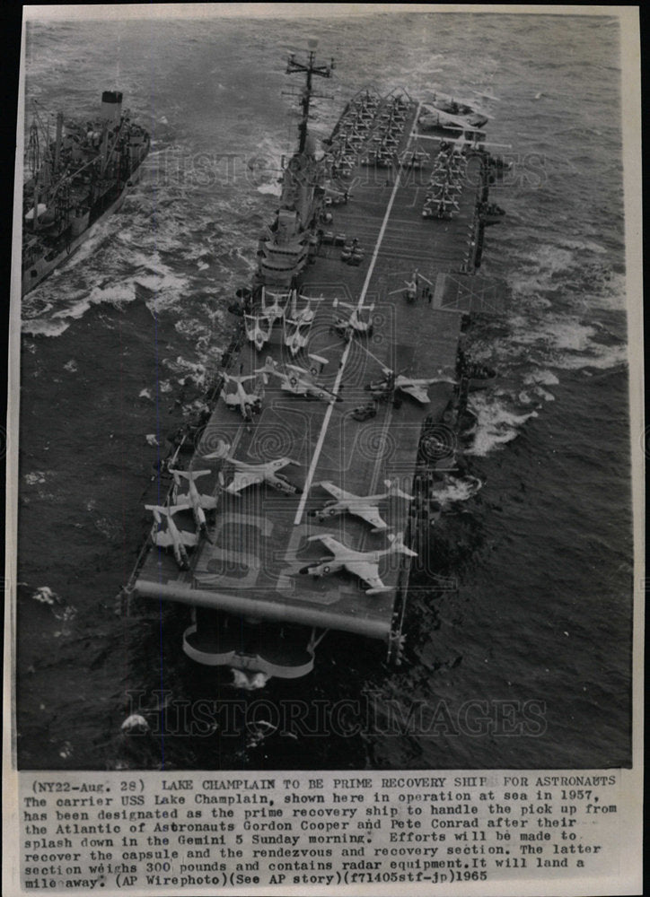 1957 Press Photo Carrier USS Lake Champlain - Historic Images