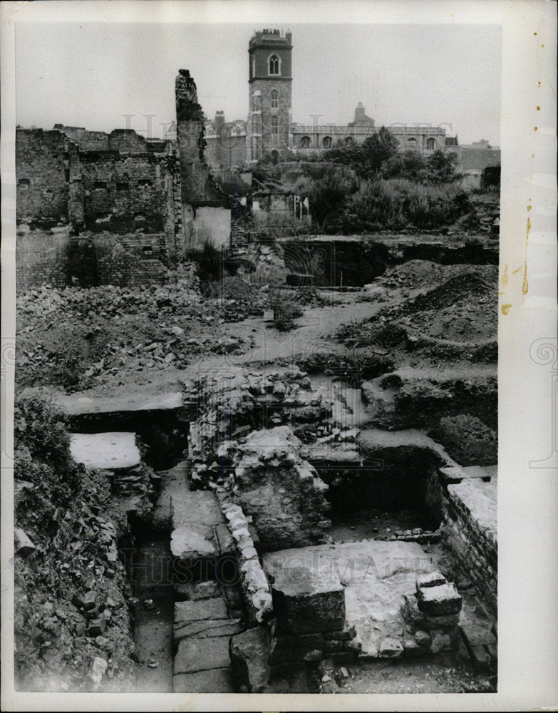 1956 Press Photo London Roman Fort Falcone Cripple gate - Historic Images