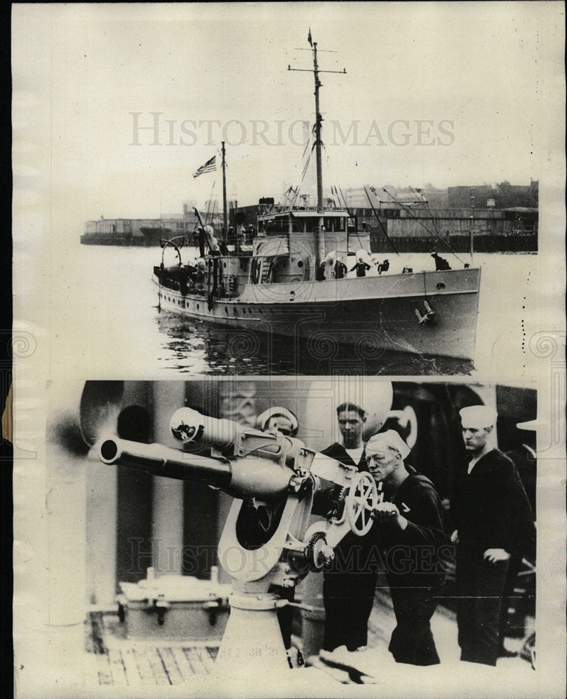 1928 Press Photo Coast Guard Cutter Marion Scientific - Historic Images