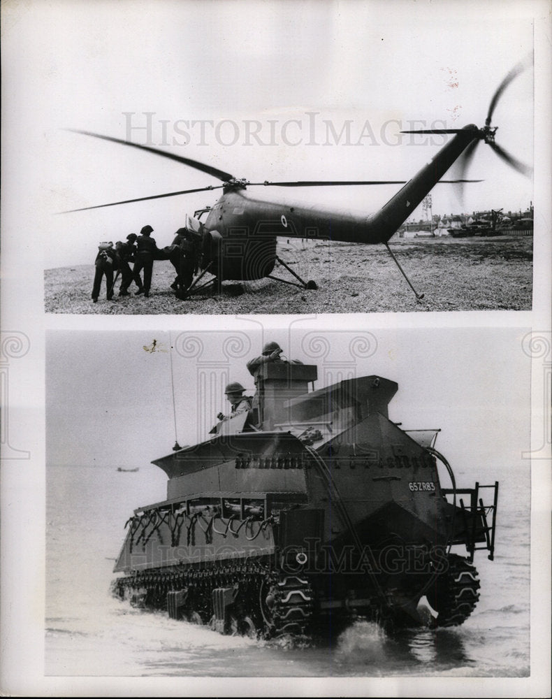 1956 Press Photo Runaground VII war machines England - Historic Images