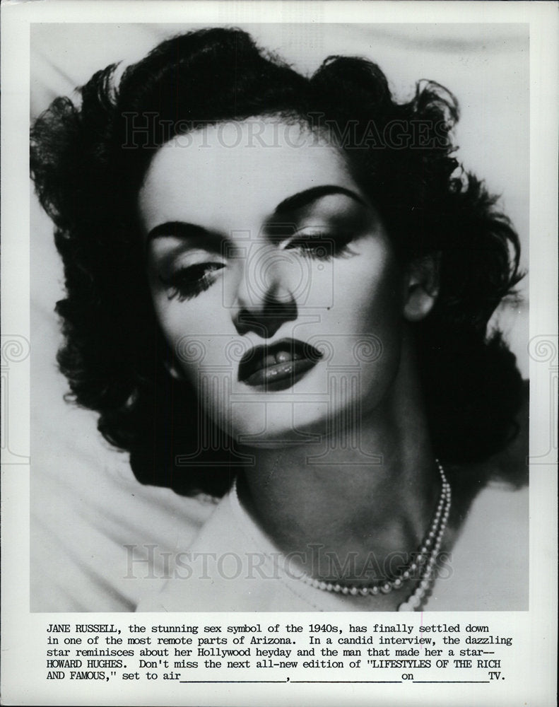 1985 Press Photo Jane Russell Actress Lifestyles - Historic Images