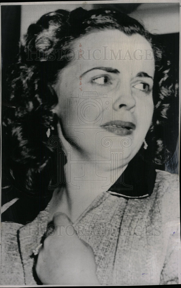 1958 Press Photo Mrs Frances Conturier Widow Chessman - Historic Images