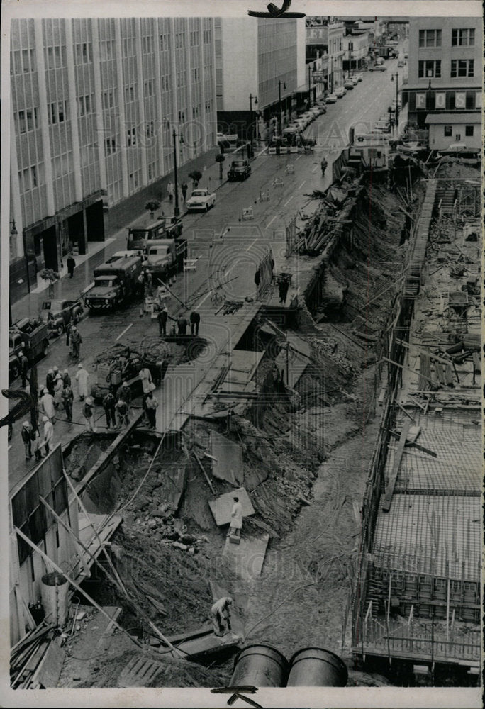 1962 Press Photo Federal Building Cave In San Francisco - Historic Images