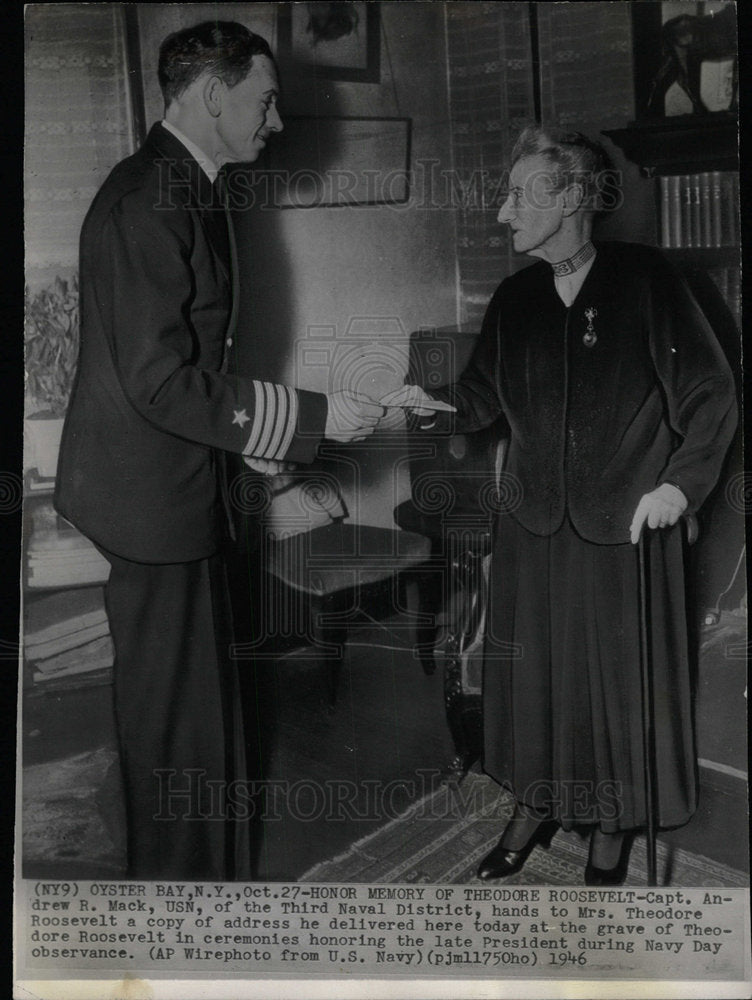 1946 Press Photo U.S.First Lady Mrs. Theodore Roosevelt - Historic Images