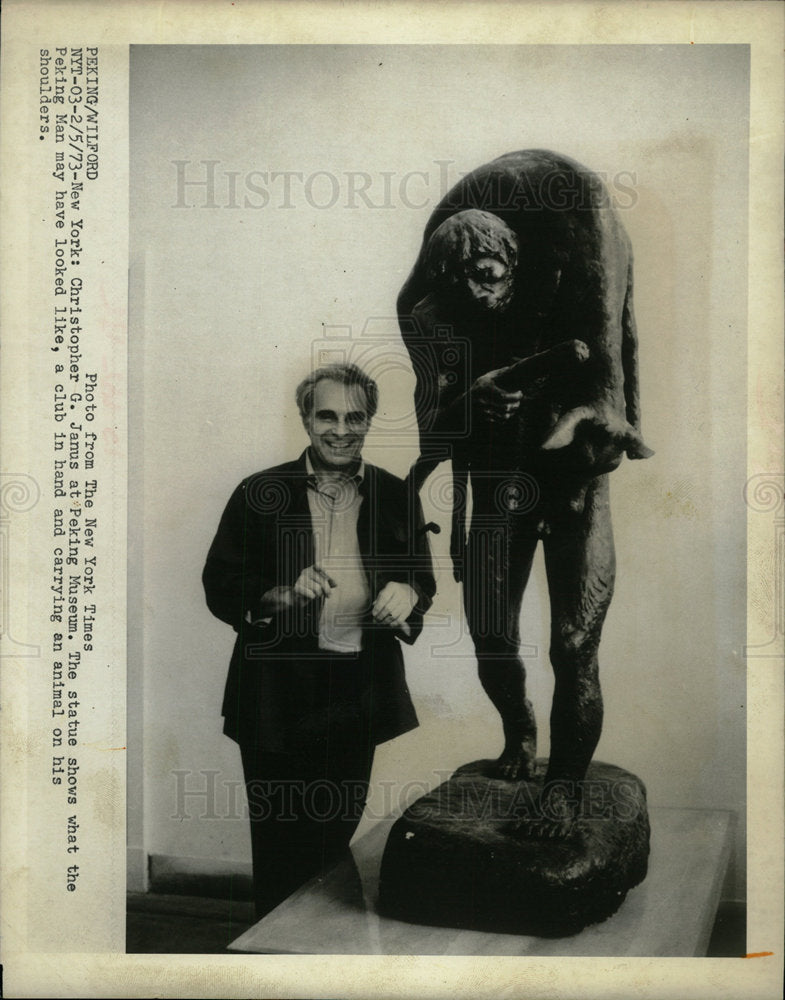 1973 Press Photo Peking Man at Peking Museum. - Historic Images