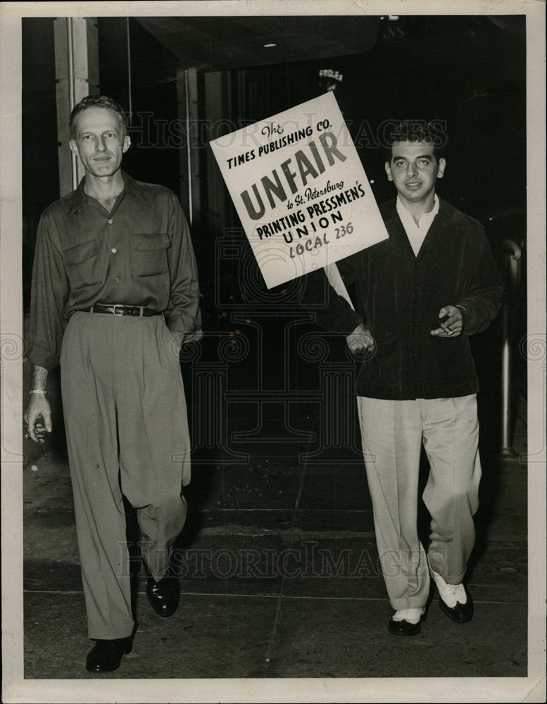 1952 Press Photo The Times Publishing Pressmen Strike - Historic Images