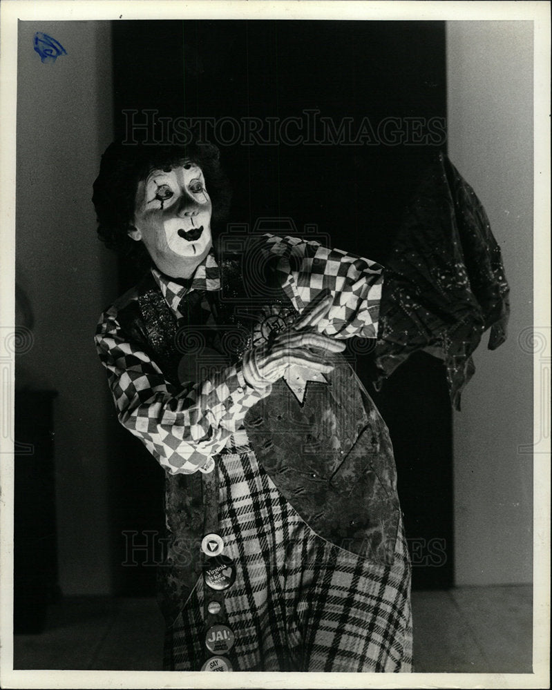 1979 Press Photo Bobbino Circus Clown Sunshine Mall - Historic Images