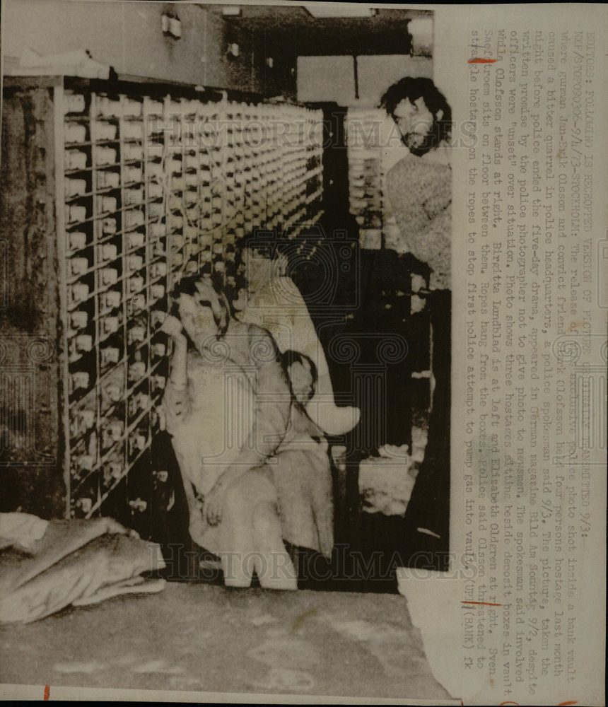 1973 Press Photo Stockholm Bank Hostage Vault - Historic Images