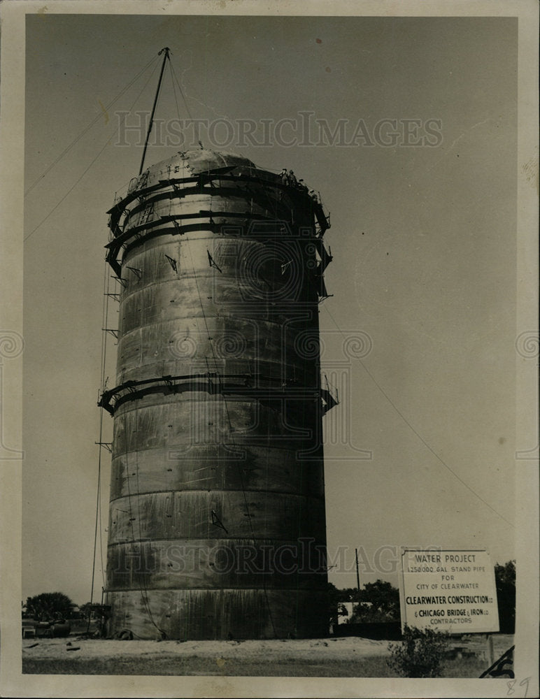 1951 Press Photo Clearwater, FL Water Tank Construction - Historic Images