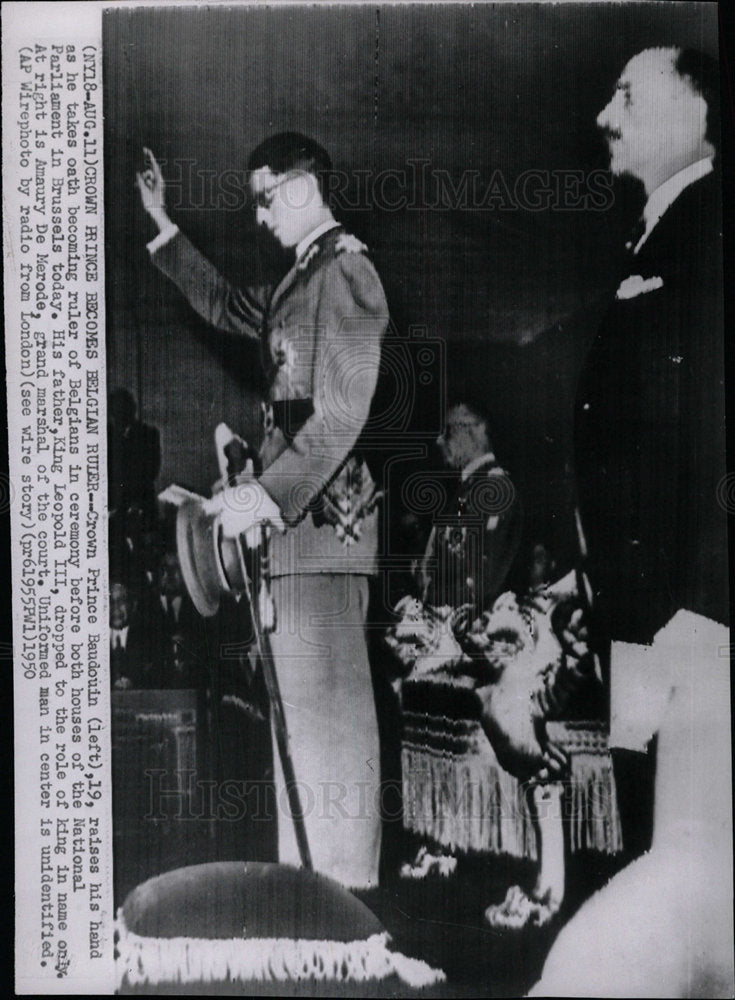 1950 Photo Crown Prince Baudouin Becomes Ruler Of Belg - Historic Images