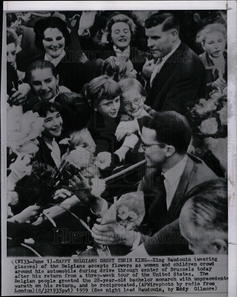 1959 Press Photo King Baudouin Belgians  United States - Historic Images