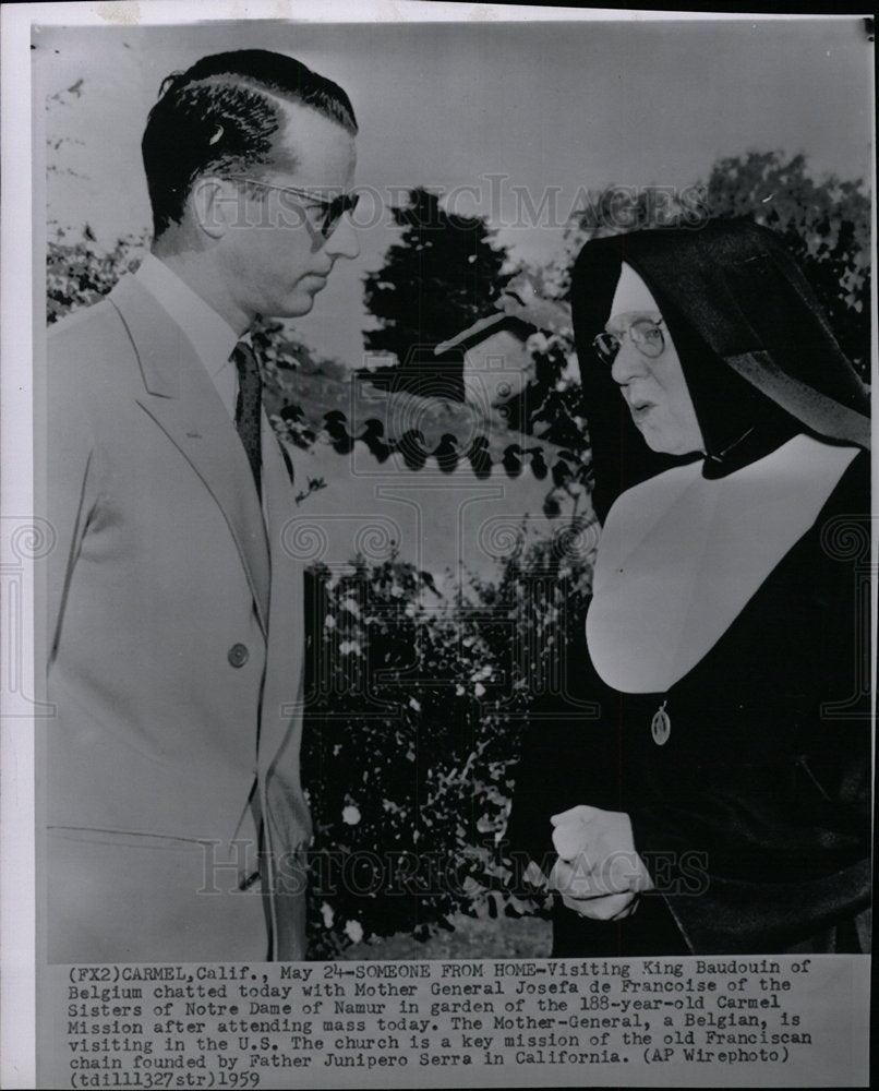 1959 Press Photo King Baudouin Belgium Sisters Josefa - Historic Images