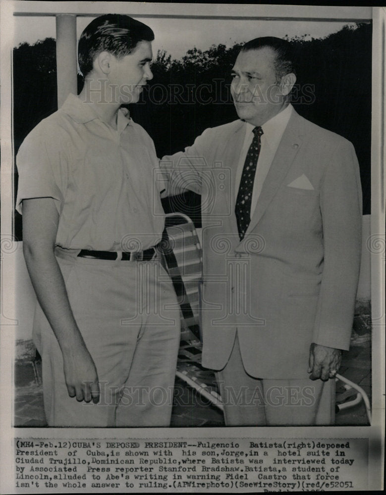 1959 Press Photo Fulgencio Batista Cuban President - Historic Images