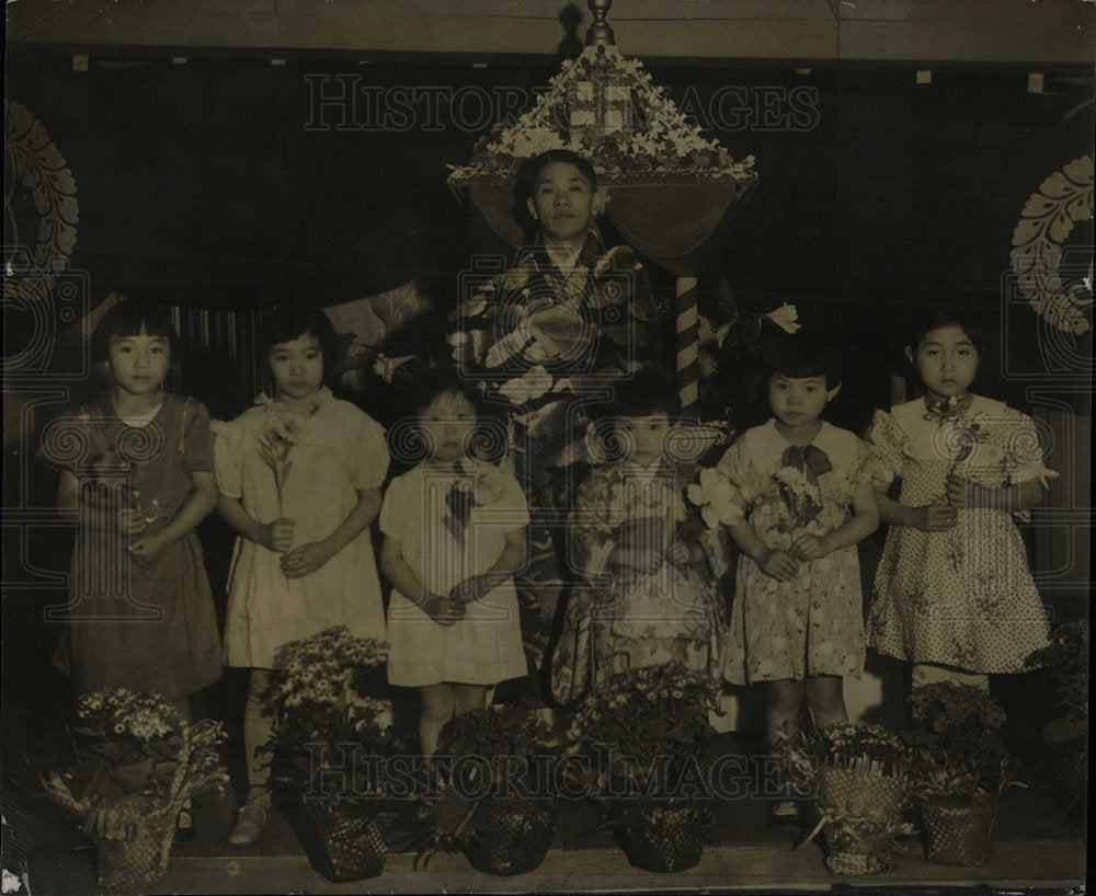 1935 Press Photo Buddha Birthday Japanese Temple Denver - Historic Images