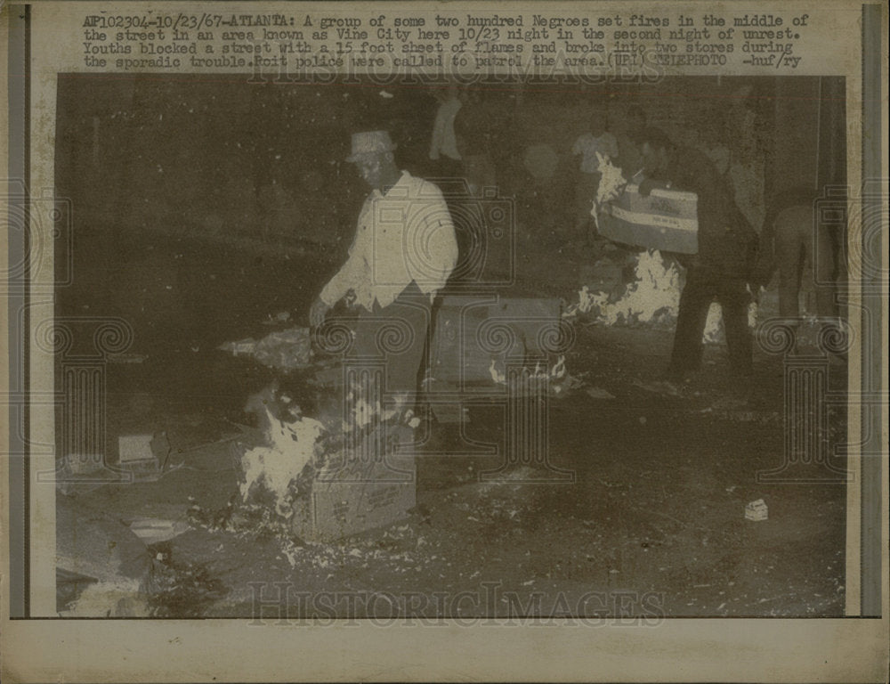 1967 Press Photo Racial Riot Atlanta Georgia - Historic Images