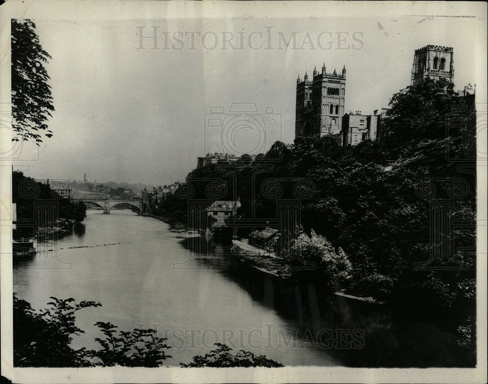 1929 Press Photo Norman Cathedral River Weir England - Historic Images