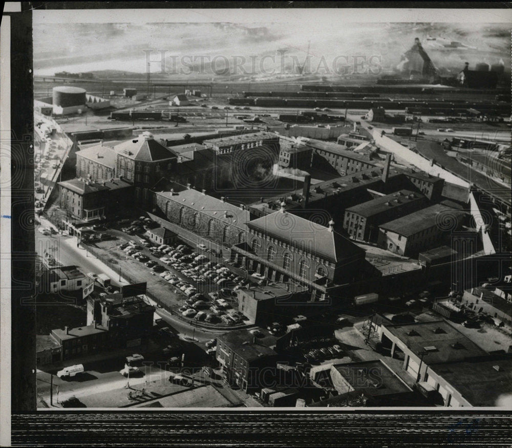 1955 Press Photo aerial of Massachusetts State Prison - Historic Images