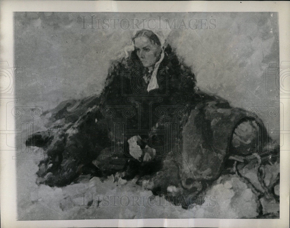 1944 Press Photo Nikolaev&#39;s Snow Storm painting, WWII - Historic Images