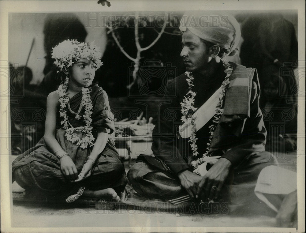 1934 Press Photo Child Marriage Ceremony India - Historic Images