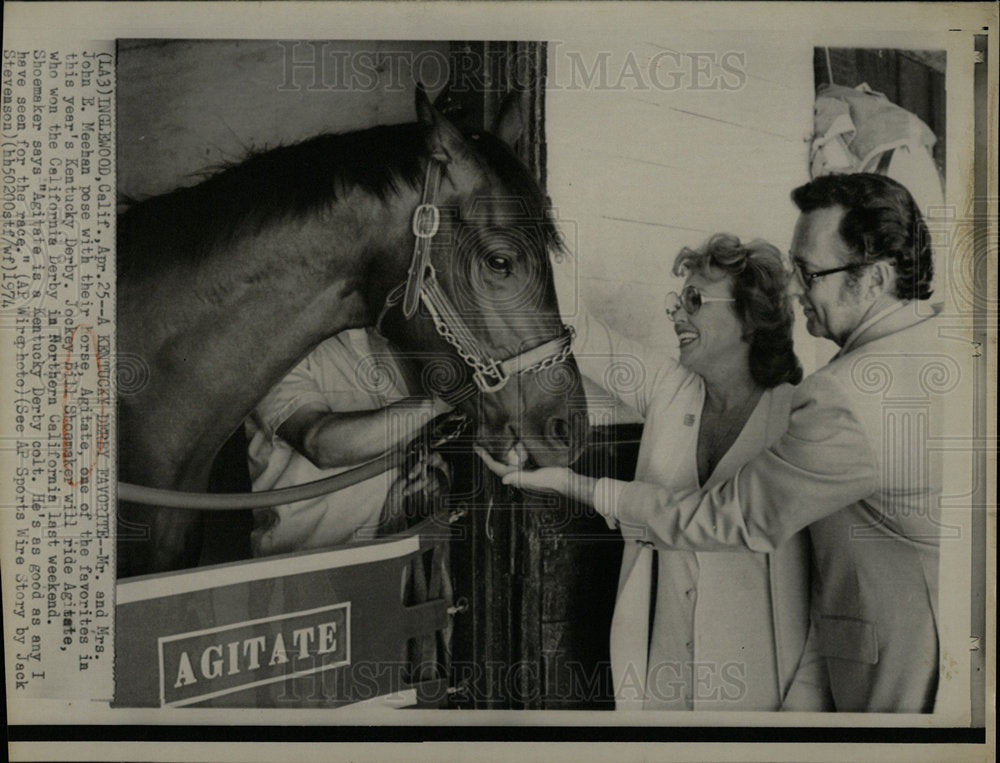 1974 Press Photo Meehan owner Agitate Kentucky Derby - Historic Images