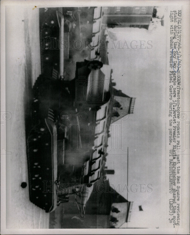 1963 Press Photo Tractor Rockets Red Square Parade - Historic Images