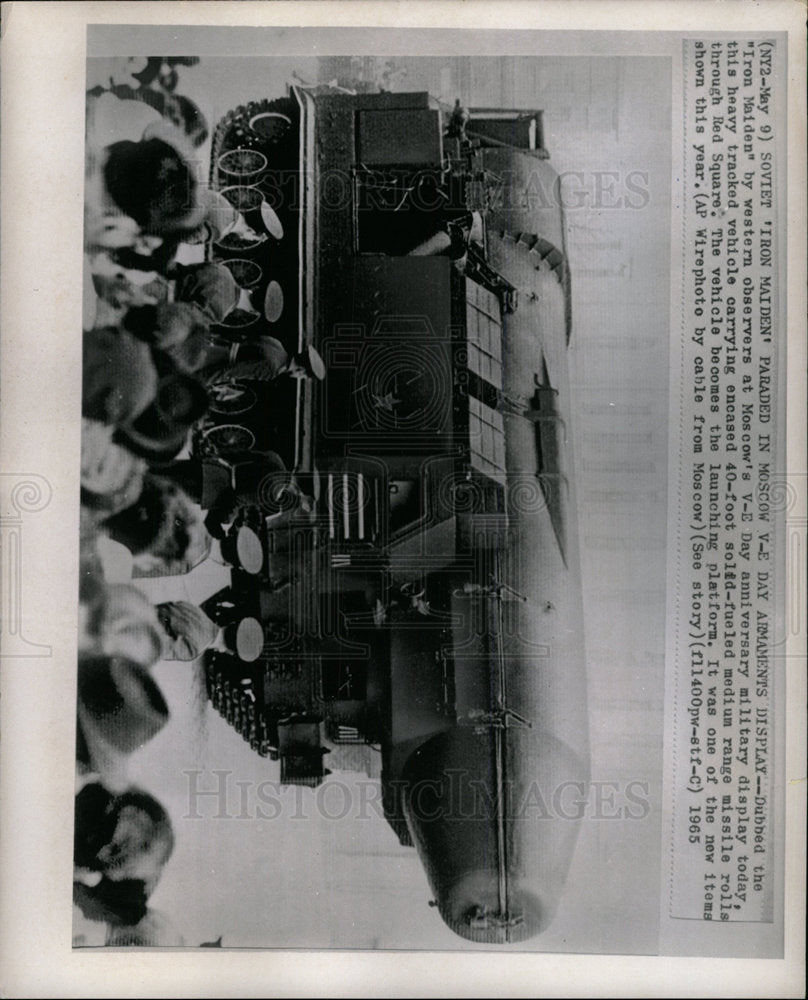 1965 Press Photo Soviet Military Display &quot;Iron Maiden&quot; - Historic Images