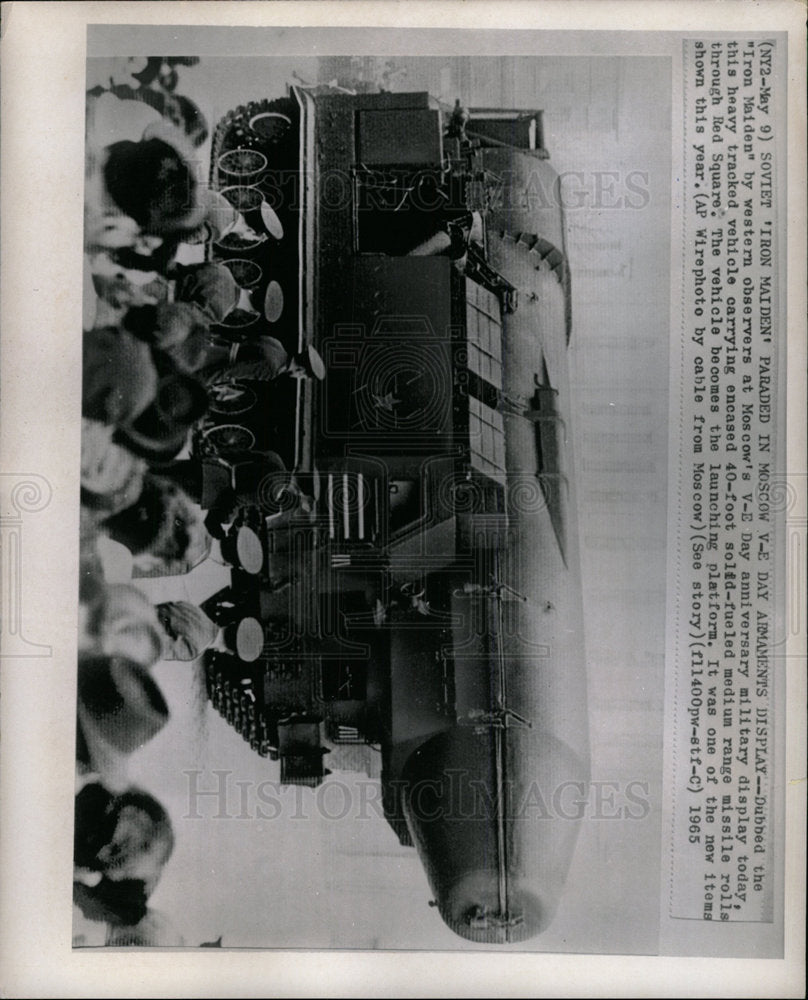 1965 Press Photo Soviet Military Display "Iron Maiden" - Historic Images