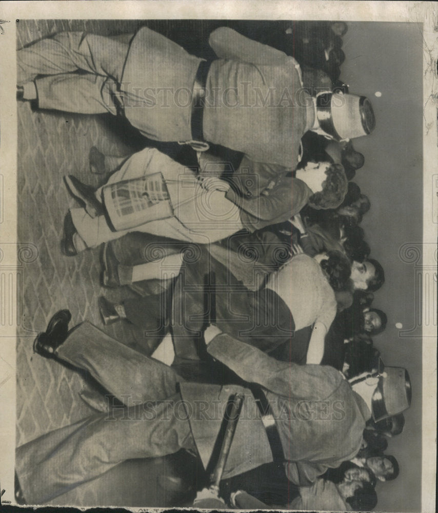 1951 Press Photo Post War Rioters Russian French Border - Historic Images