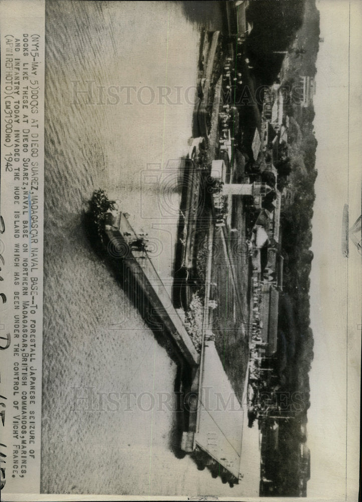 1942 Press Photo Naval Base Diego Suarez Madagascar - Historic Images