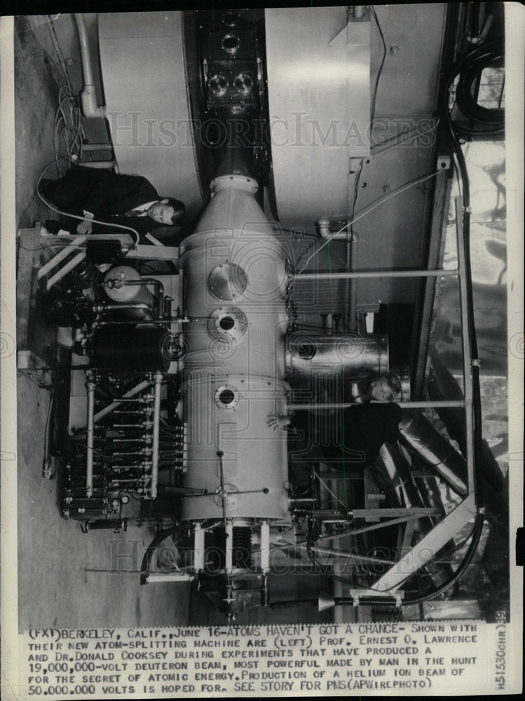 Press Photo New Atom-Splitting Machine - Historic Images