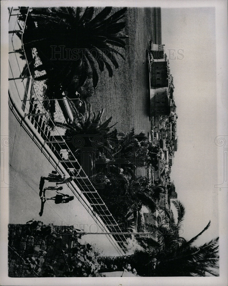 1949 Press Photo Palm Dubrovnik Old Fort Town Adriatic - Historic Images