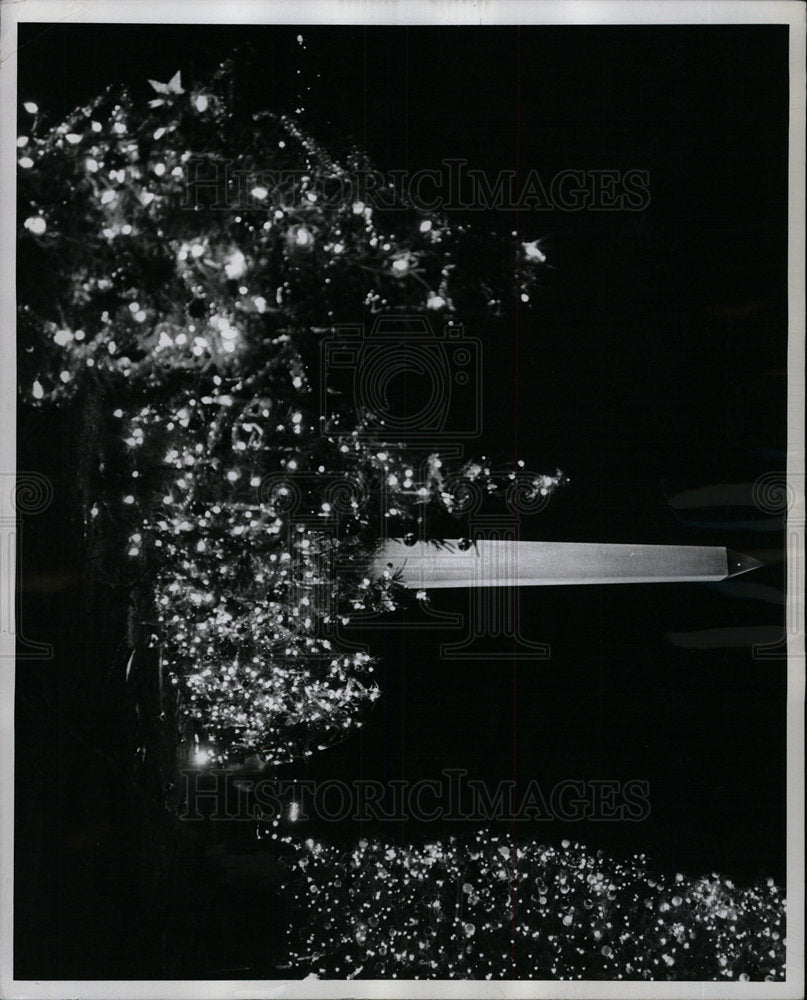 1962 Press Photo Christmas lamps trees White House open - Historic Images