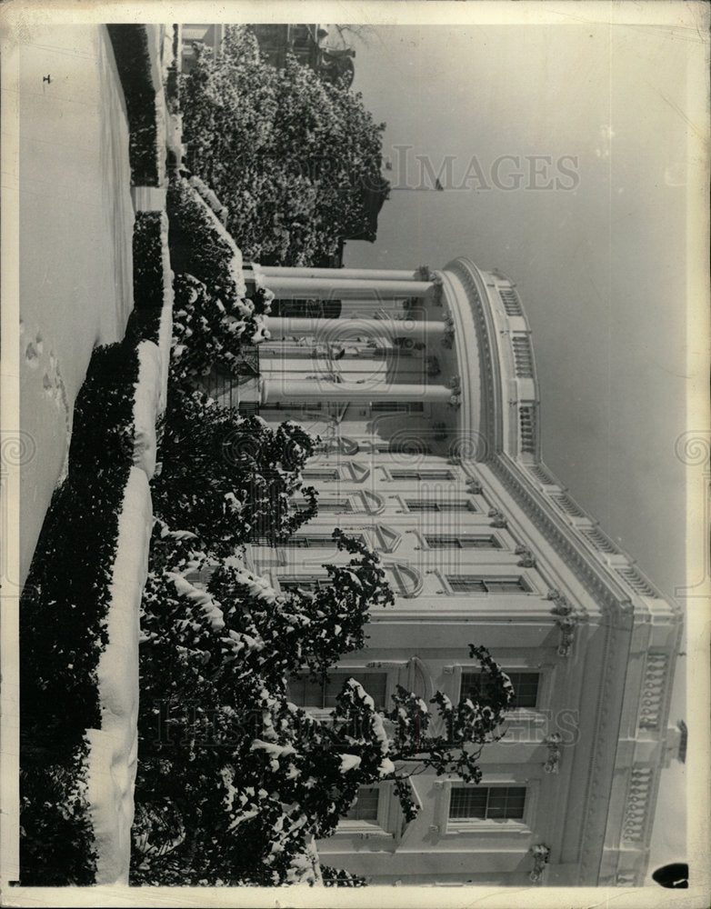 Press Photo White House Snow Covered Washington DC - Historic Images