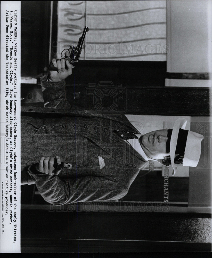 1967 Press Photo Warren Beatty Bonnie and Clyde Actor - Historic Images