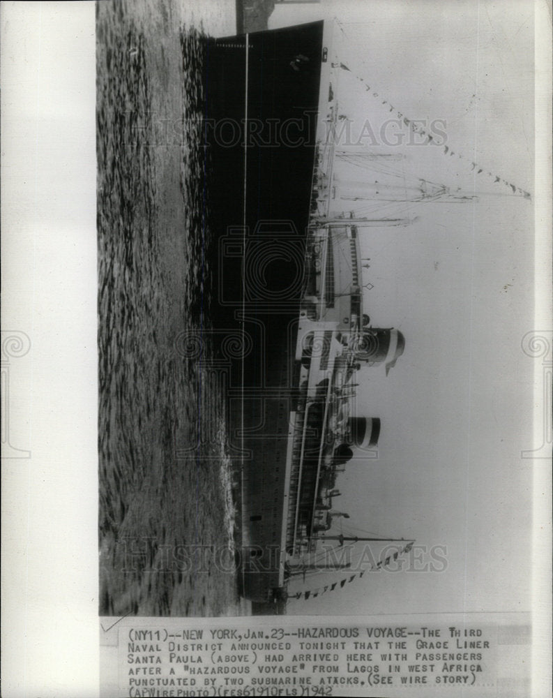 1942 Press Photo Santa Paula Third Naval District Grace - Historic Images