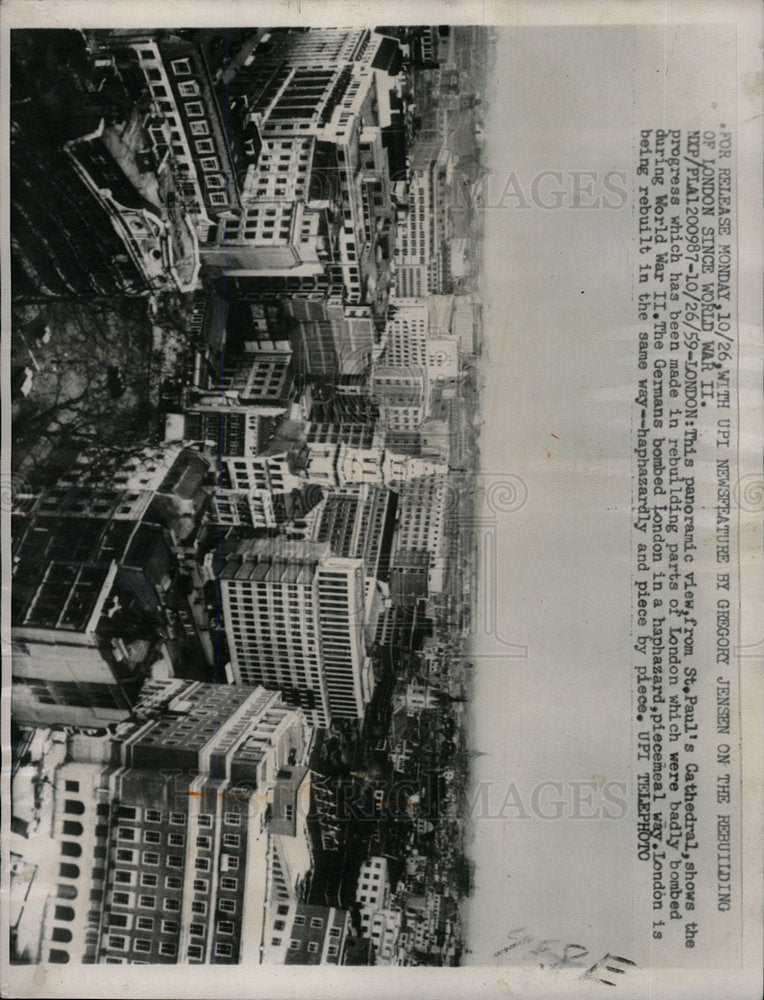 1959 Press Photo St Paul cathedral London rebuilding - Historic Images