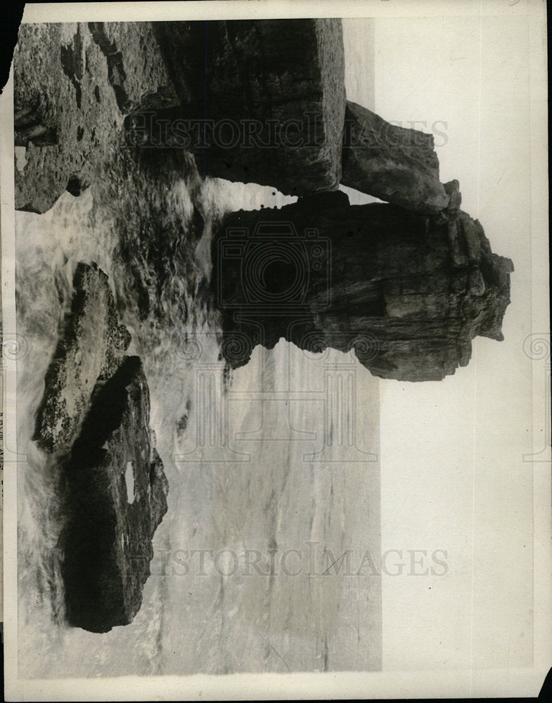 1929 Press Photo Pulpit Rock Portland granite red Edge - Historic Images