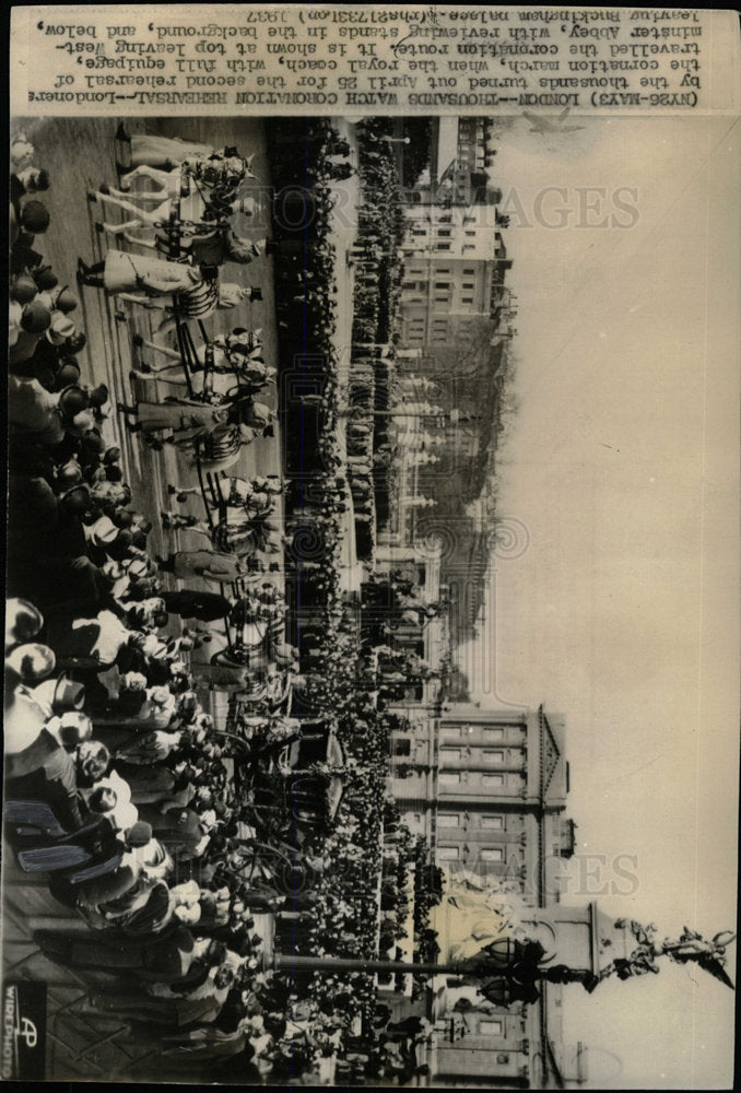 1937 Press Photo Second Rehearsal Cornation March - Historic Images