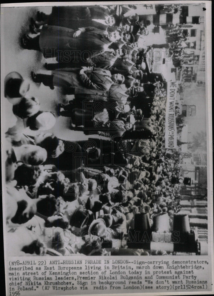 1956 Press Photo Anti-Russian Parade In London - Historic Images