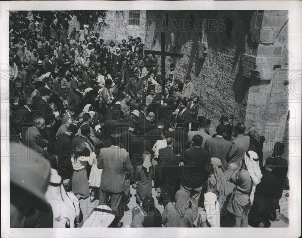 1947 Press Photo Good Friday Remembrance Jerusalem - Historic Images