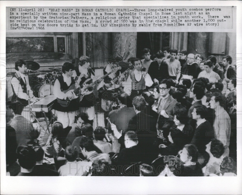 1966 Press Photo Oratorian Fathers Italian Youth Band - Historic Images