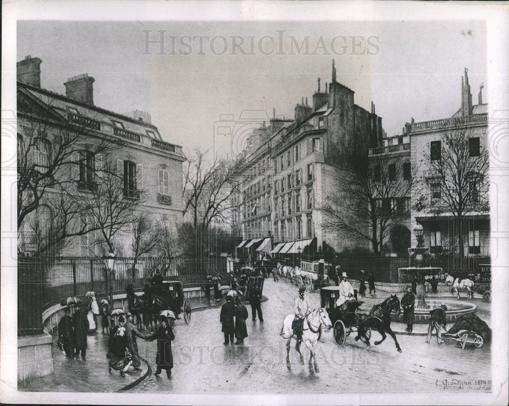 1951 Press Photo Street Scene 1879 Place Saint Georges - Historic Images