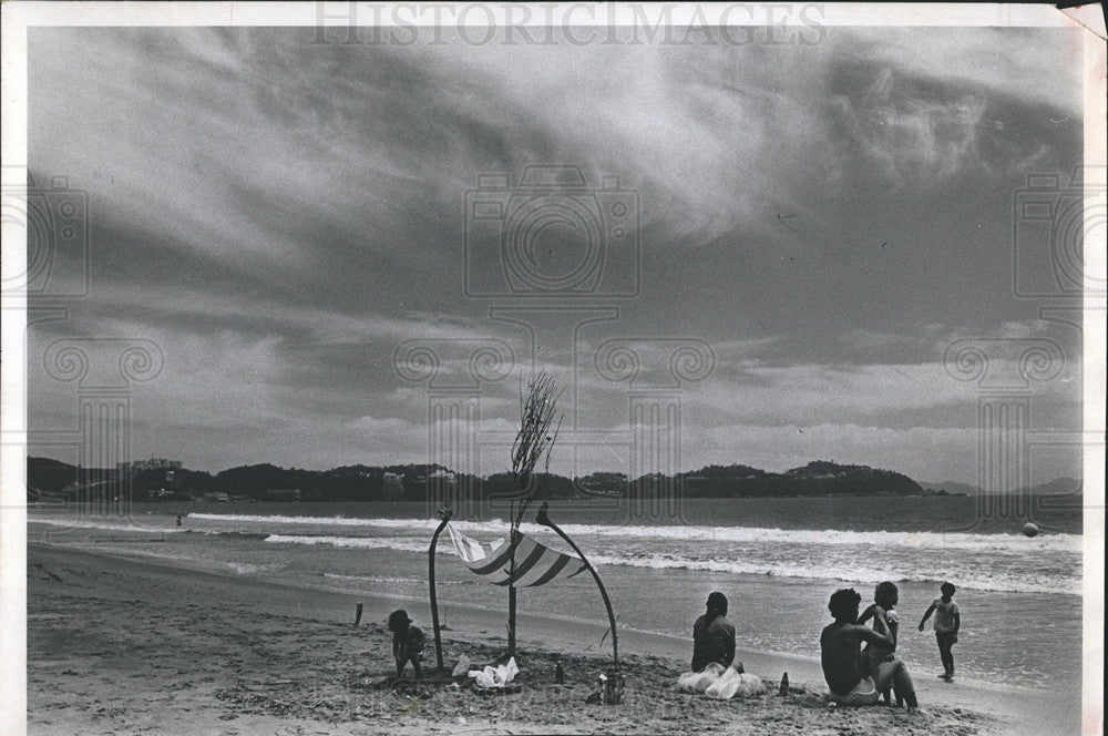 1981 Press Photo Manzanillo City Beach Mexico - Historic Images