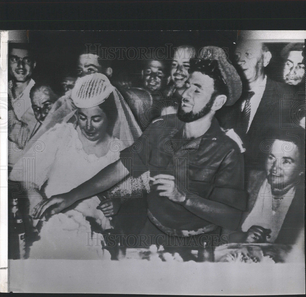 1956 Press Photo Israeli Army Wedding - Historic Images