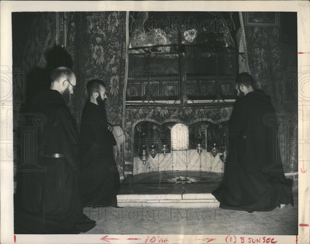 1947 Press Photo Franciscan Church Nativity Bethlehem - Historic Images
