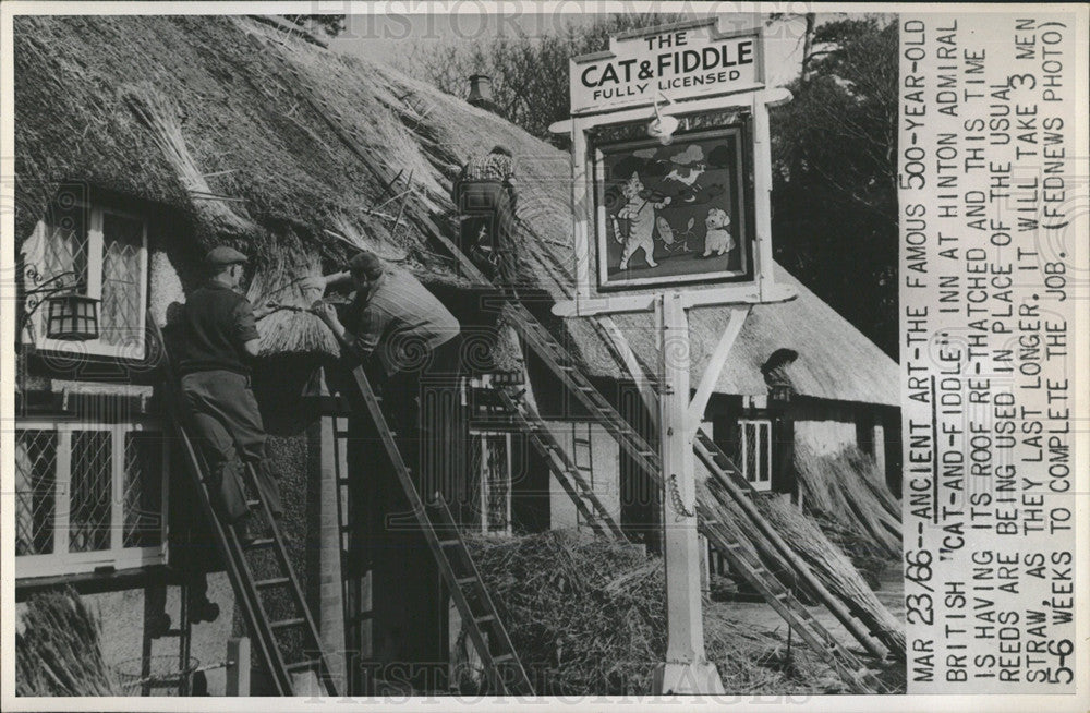 1966 Press Photo Cat and Fiddle Public House England - Historic Images