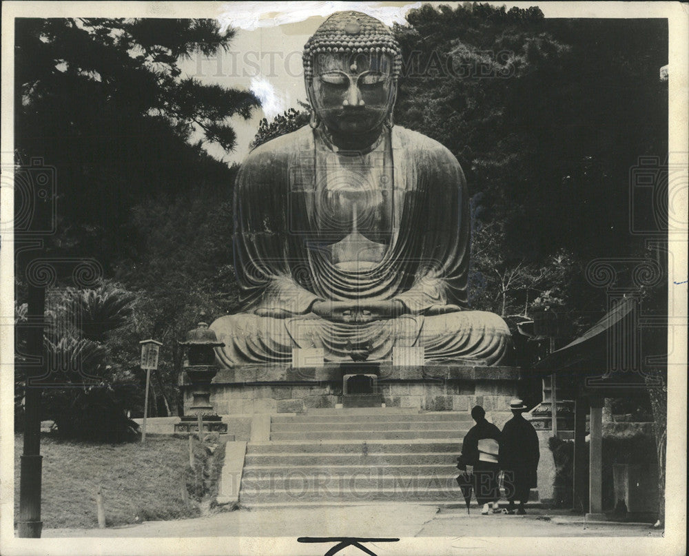 1966 Press Photo Bronze Buddha Amida Japanese Colossal - Historic Images