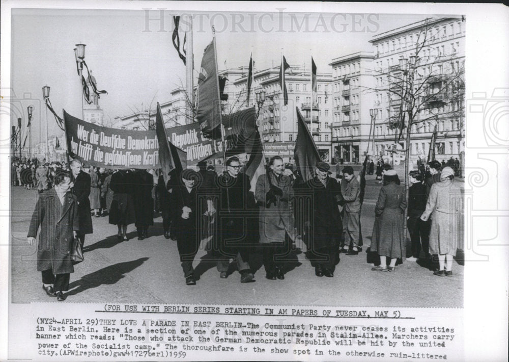 1959 Press Photo East Berlin Communist Stalin Allee - Historic Images